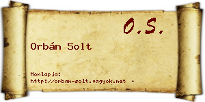 Orbán Solt névjegykártya