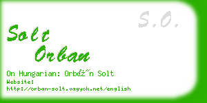 solt orban business card